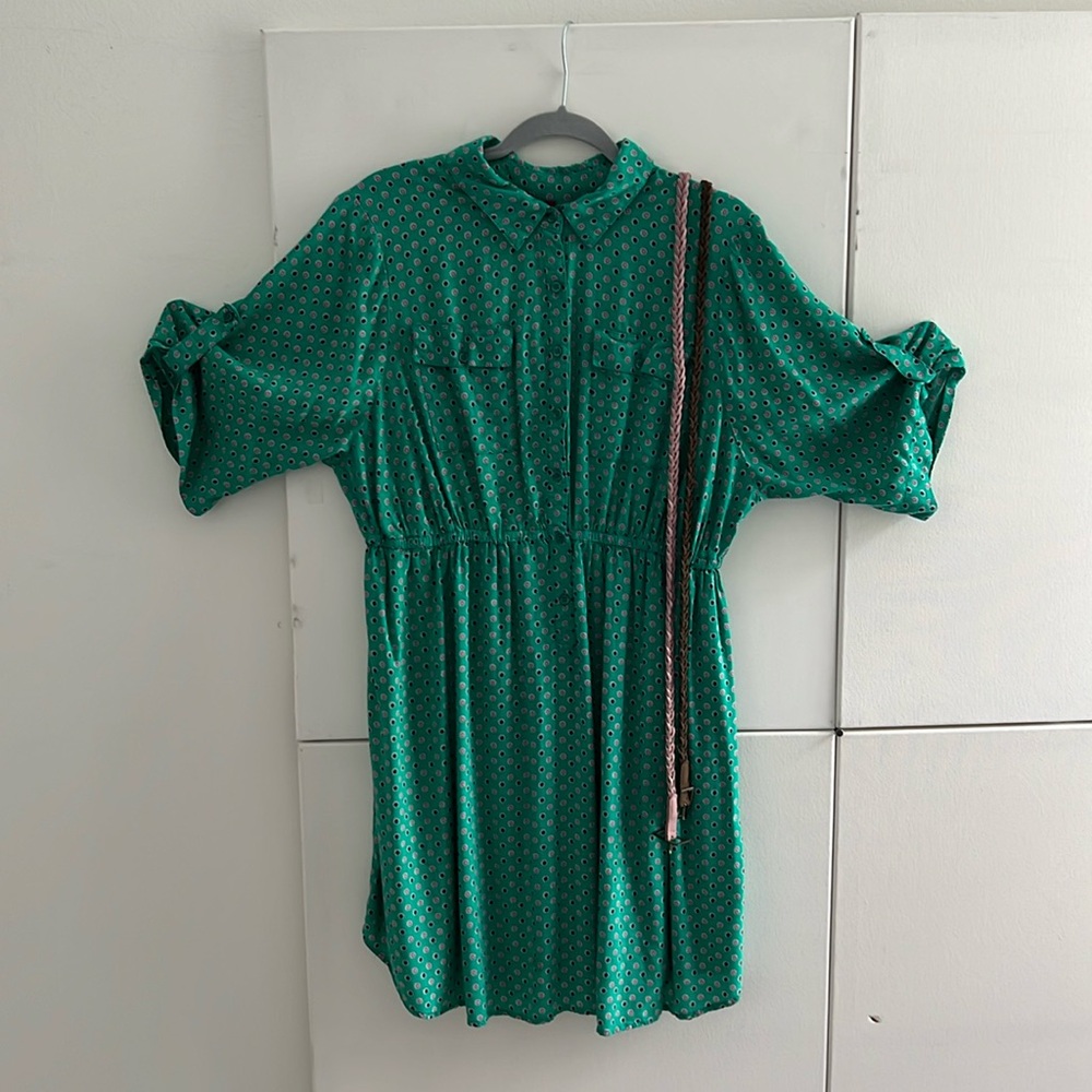 35. Pure Energy Multi Color MIDI Shirt Dress with 2 Belts.